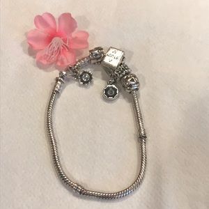 Pandora bracelet with charms